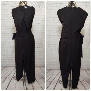 New York & Company Black Straight Ankle Jumpsuit